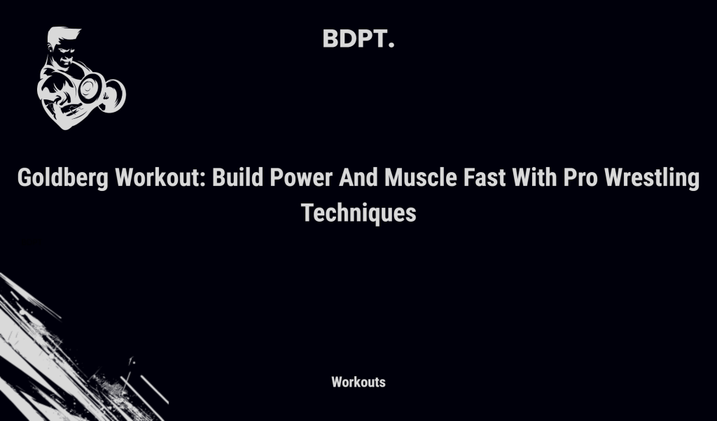 Goldberg Workout: Build Power And Muscle Fast With Pro Wrestling Techniques